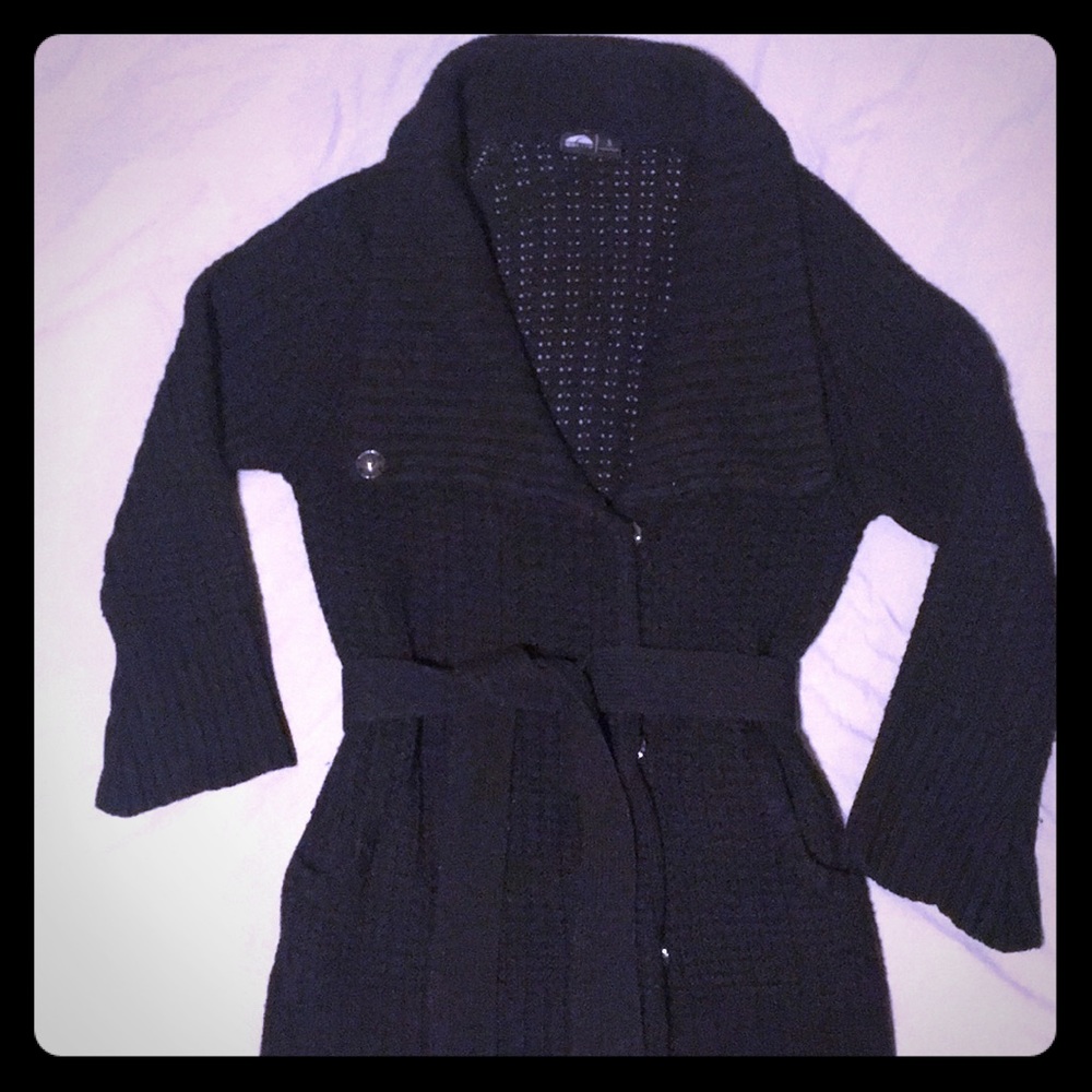 Go-Lite open weave, oversized black sweater